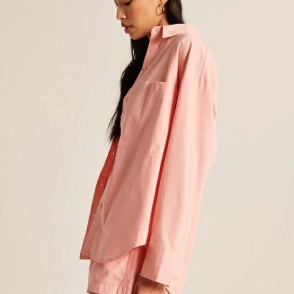 Abercrombie & Fitch Oversized Poplin Top